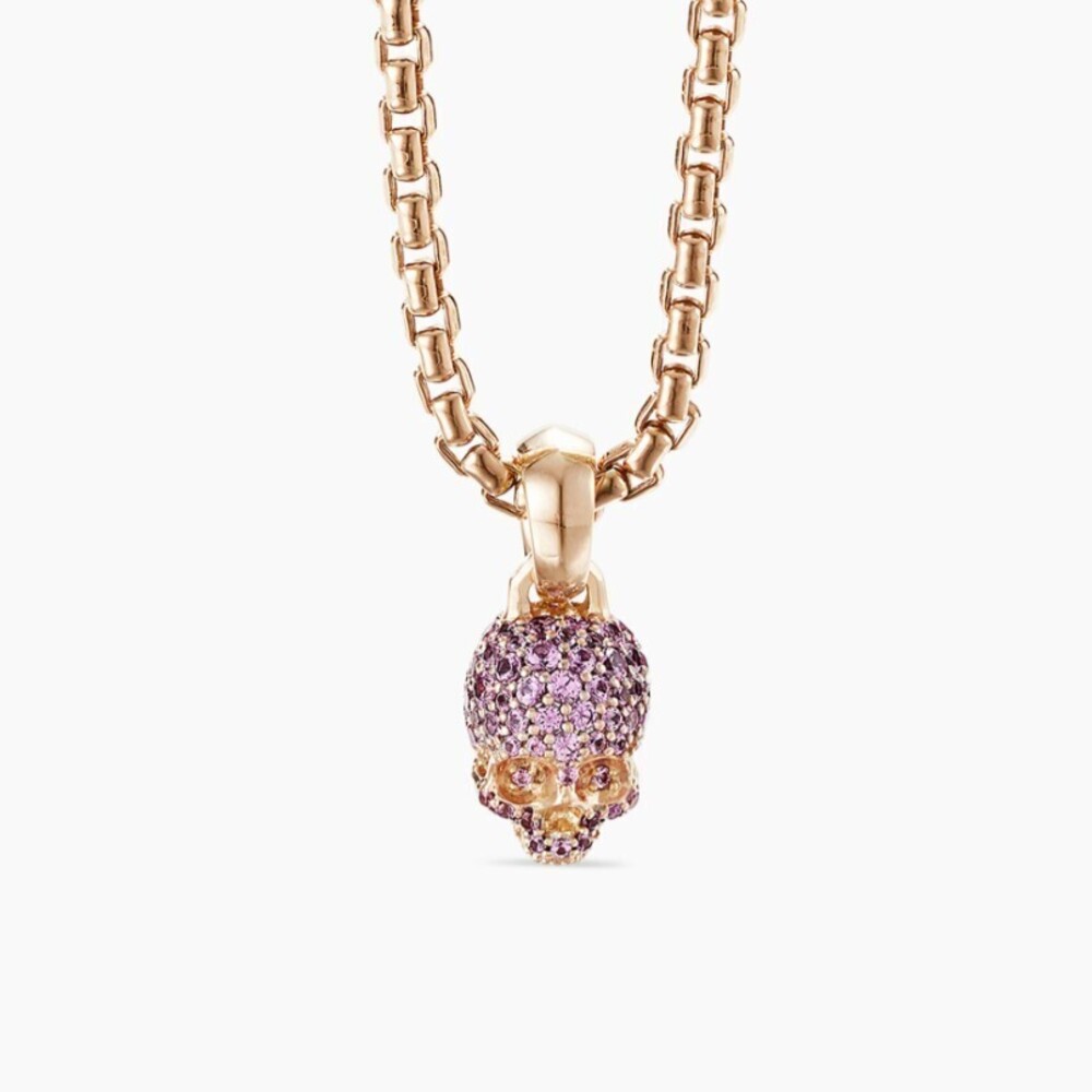 David Yurman Gulu Head Pink Diamond Necklace